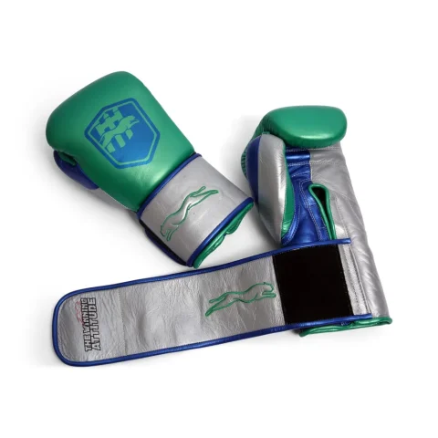 Harrier Pro Boxing Gloves | Green & Silver