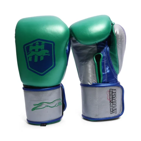 Harrier Pro Boxing Gloves | Green & Silver