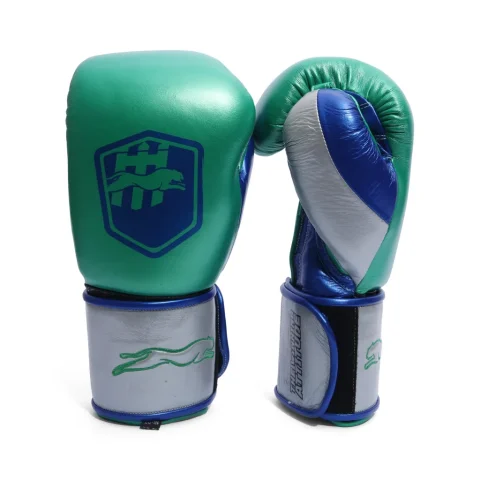 Harrier Pro Boxing Gloves | Green & Silver