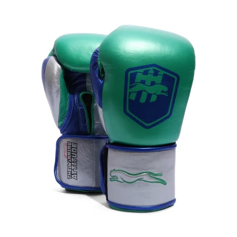 Harrier Pro Boxing Gloves | Green & Silver
