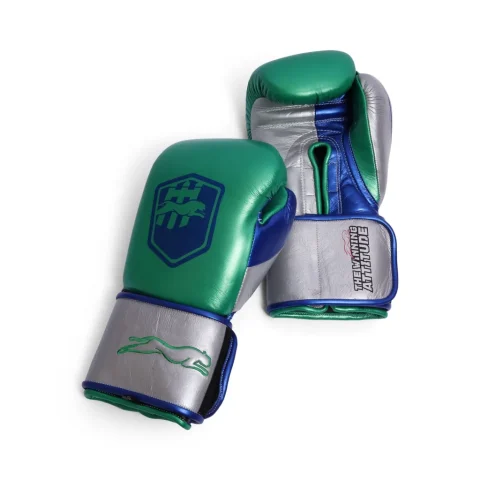 Harrier Pro Boxing Gloves | Green & Silver