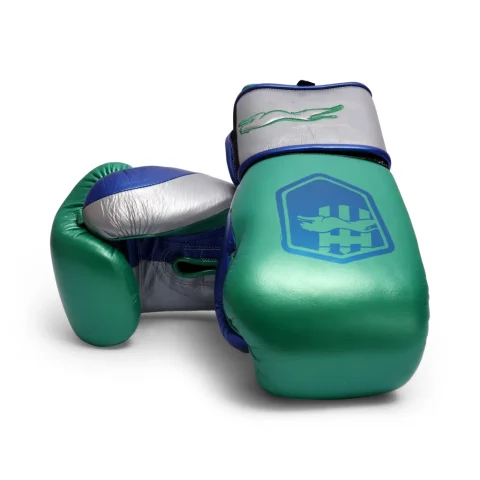 Harrier Pro Boxing Gloves | Green & Silver