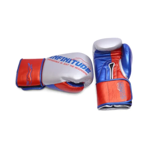 Harrier Pro Boxing Gloves | Silver & Red