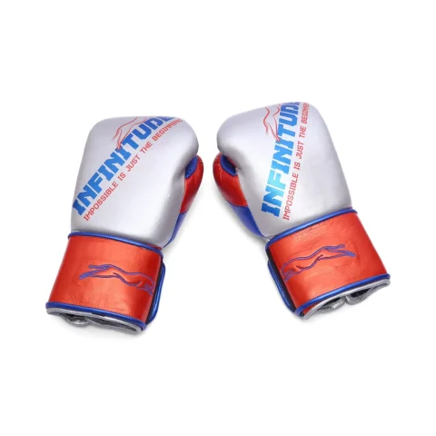 Harrier Pro Boxing Gloves | Silver & Red