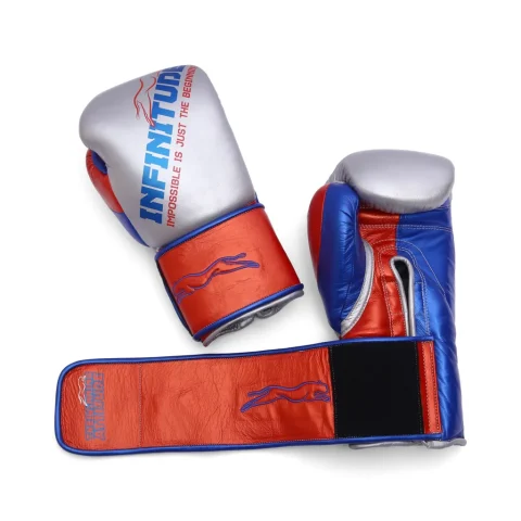 Harrier Pro Boxing Gloves | Silver & Red