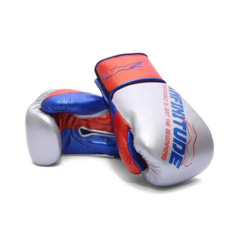 Harrier Pro Boxing Gloves | Silver & Red