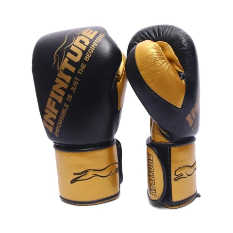 Harrier Pro Boxing Gloves | Black & Gold
