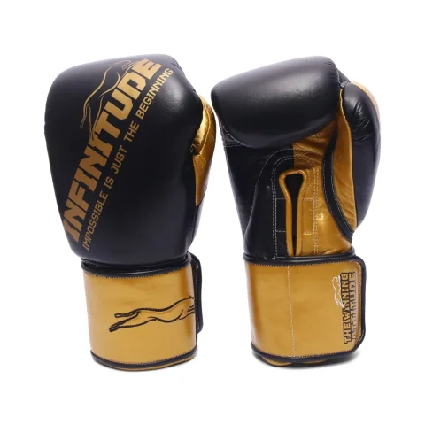 Harrier Pro Boxing Gloves | Black & Gold