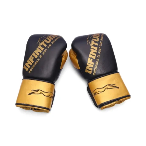 Harrier Pro Boxing Gloves | Black & Gold