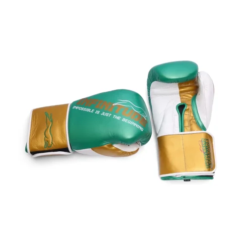 Harrier Pro Boxing Gloves | Green & Gold