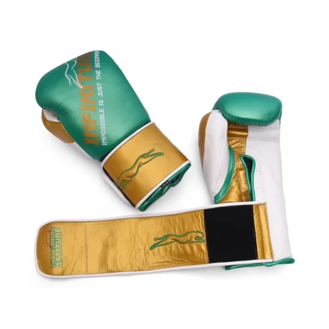 Harrier Pro Boxing Gloves | Green & Gold