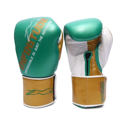 Harrier Pro Boxing Gloves | Green & Gold