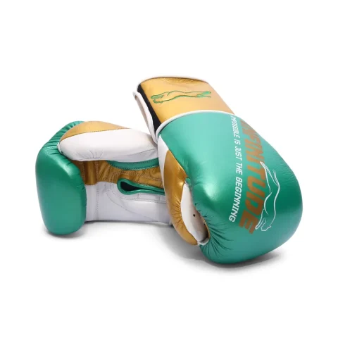 Harrier Pro Boxing Gloves | Green & Gold