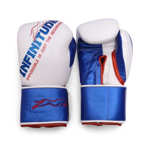 Harrier Pro Boxing Gloves | White & Blue