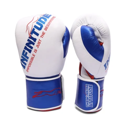 Harrier Pro Boxing Gloves | White & Blue