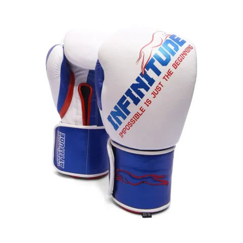 Harrier Pro Boxing Gloves | White & Blue