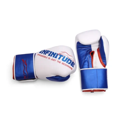 Harrier Pro Boxing Gloves | White & Blue