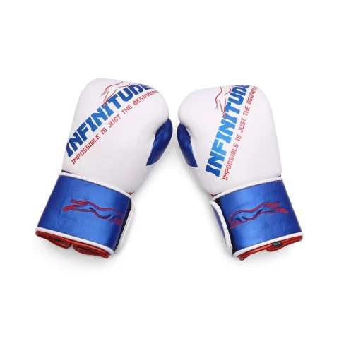 Harrier Pro Boxing Gloves | White & Blue
