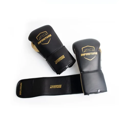 Harrier Pro - Hook & Loop Boxing Gloves | Gold & Black