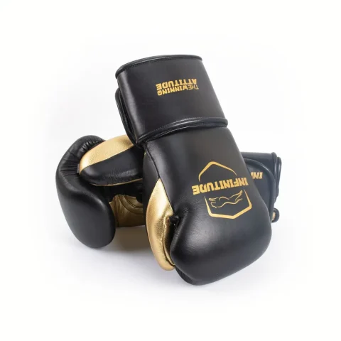 Harrier Pro - Hook & Loop Boxing Gloves | Gold & Black