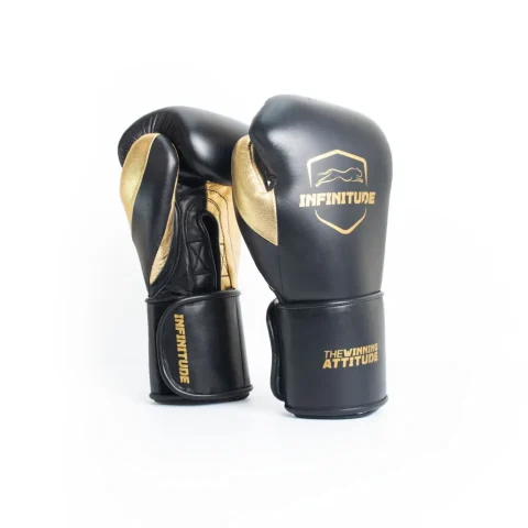 Harrier Pro - Hook & Loop Boxing Gloves | Gold & Black