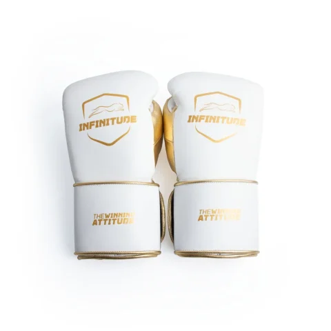 Harrier Pro - Hook & Loop Boxing Gloves | White & Gold