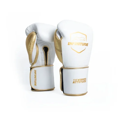 Harrier Pro - Hook & Loop Boxing Gloves | White & Gold