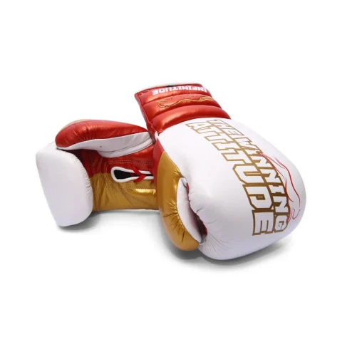 Raptor Xtreme Boxing Gloves | White, Red & Gold