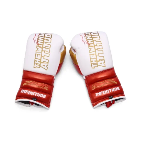 Raptor Xtreme Boxing Gloves | White, Red & Gold