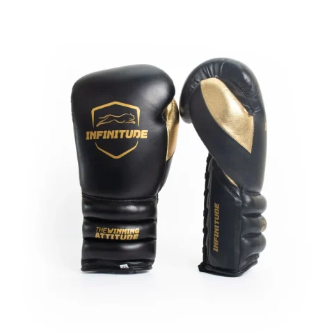 Raptor Xtreme - Laceup Boxing Gloves | Black & Gold