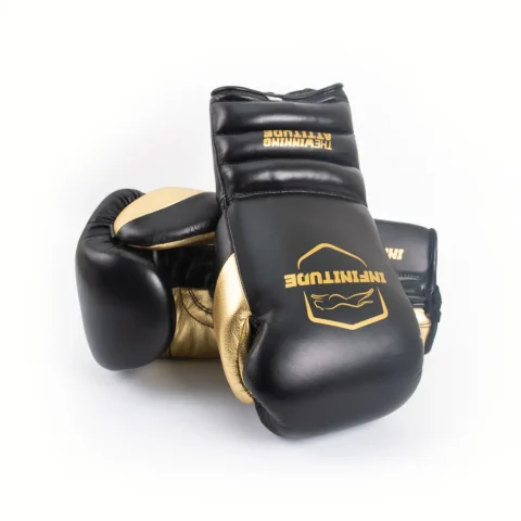 Raptor Xtreme - Laceup Boxing Gloves | Black & Gold