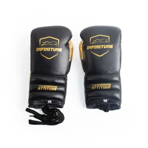 Raptor Xtreme - Laceup Boxing Gloves | Black & Gold