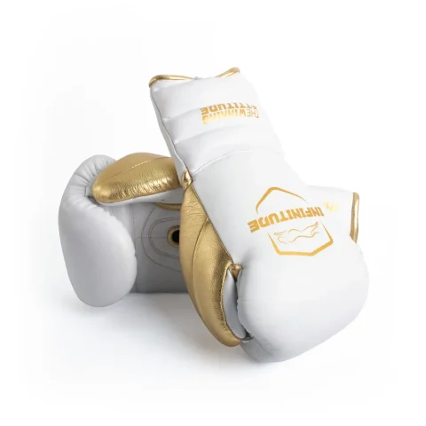 Raptor Xtreme - Laceup Boxing Gloves | Gold & White