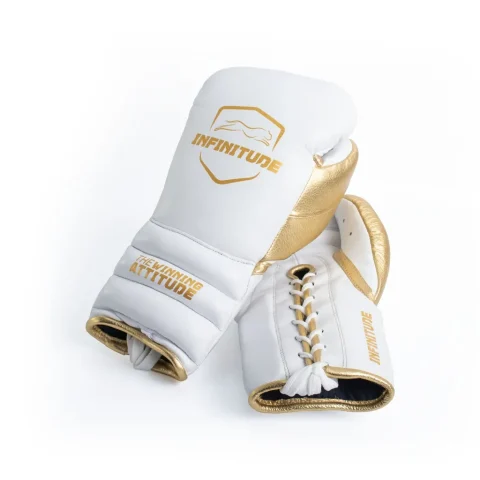 Raptor Xtreme - Laceup Boxing Gloves | Gold & White