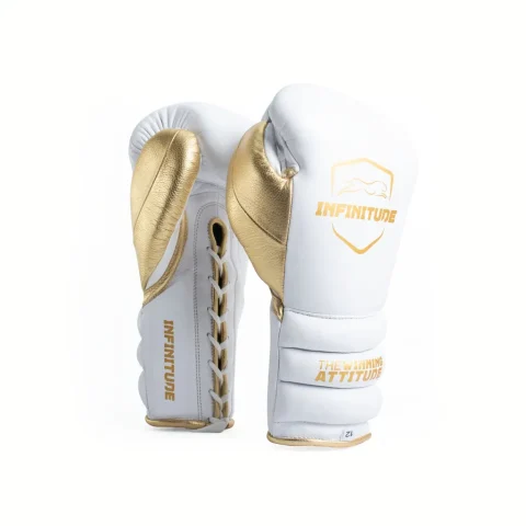 Raptor Xtreme - Laceup Boxing Gloves | Gold & White