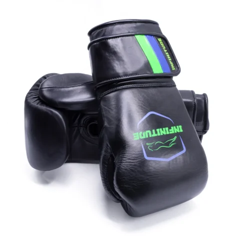 RAIDER PRO BOXING GLOVES | Black, Green & Blue