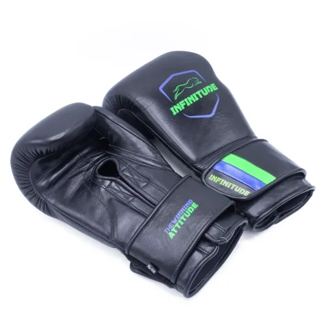 RAIDER PRO BOXING GLOVES | Black, Green & Blue