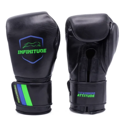 RAIDER PRO BOXING GLOVES | Black, Green & Blue
