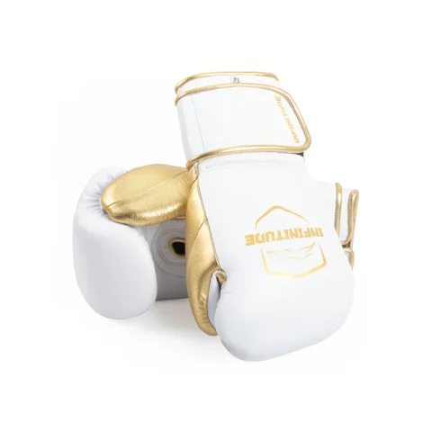 Raider Pro - Hook & Loop Boxing Gloves | White & Gold