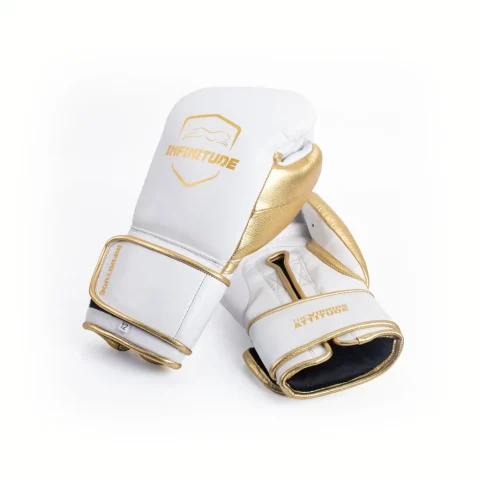 Raider Pro - Hook & Loop Boxing Gloves | White & Gold