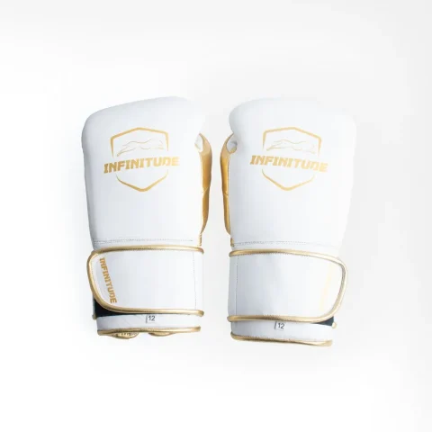 Raider Pro - Hook & Loop Boxing Gloves | White & Gold