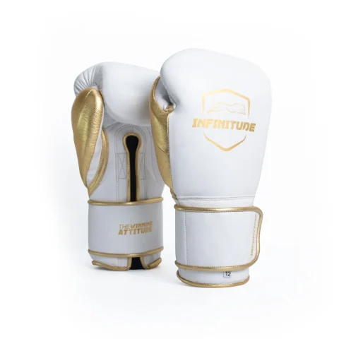 Raider Pro - Hook & Loop Boxing Gloves | White & Gold