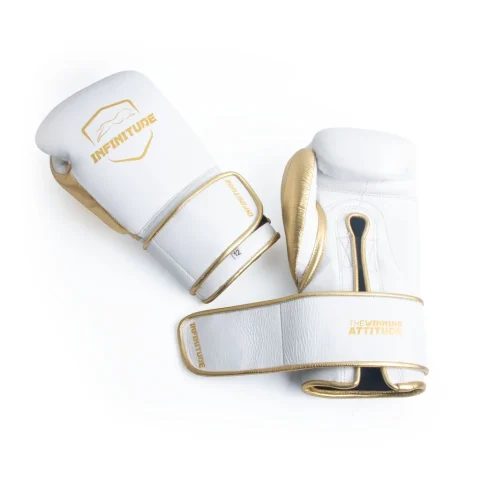 Raider Pro - Hook & Loop Boxing Gloves | White & Gold
