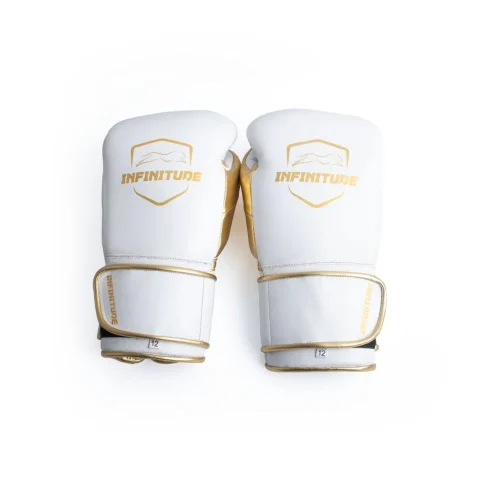 Raider Pro - Hook & Loop Boxing Gloves | White & Gold