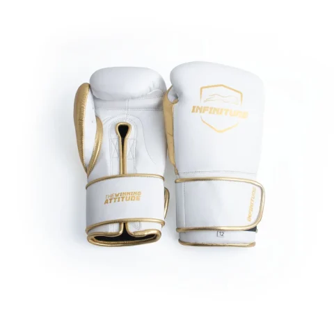 Raider Pro - Hook & Loop Boxing Gloves | White & Gold