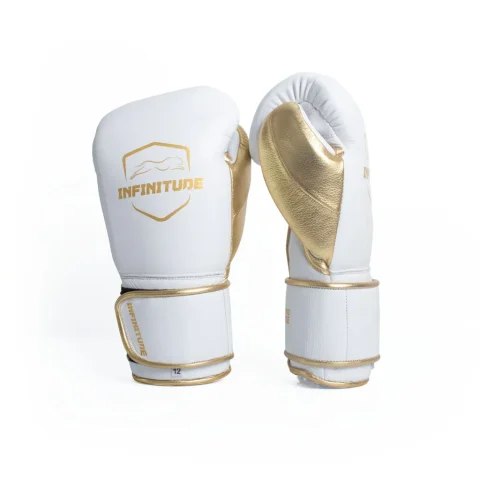 Raider Pro - Hook & Loop Boxing Gloves | White & Gold
