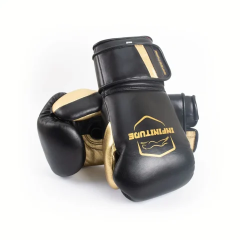 Raider Pro - Hook & Loop  Boxing Gloves | Black & Gold