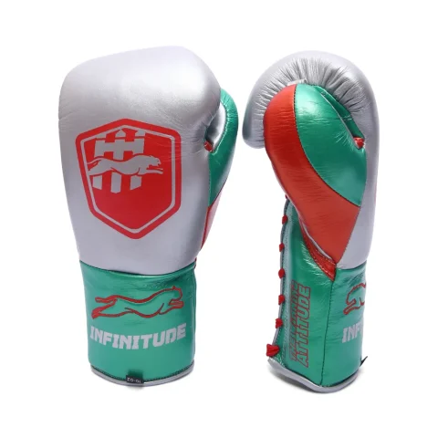 Stealth X2 Boxing Gloves | Silver & Green