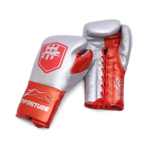 Stealth X2 Boxing Gloves | Silver & Red