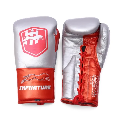 Stealth X2 Boxing Gloves | Silver & Red